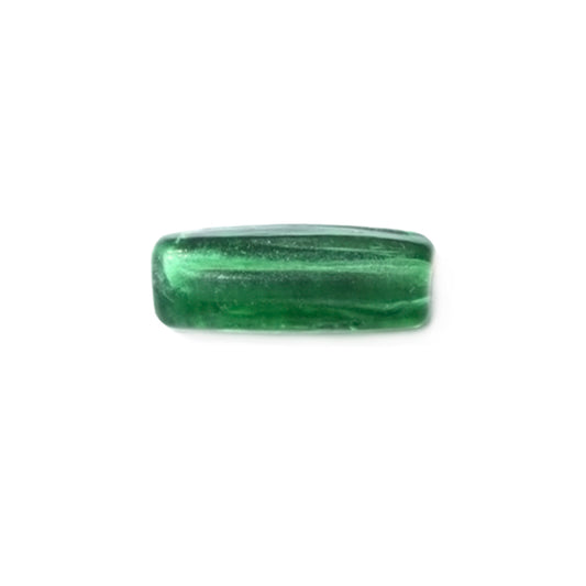 Darkgreen oblong glass bead