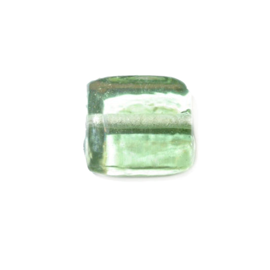 Green flat glass bead