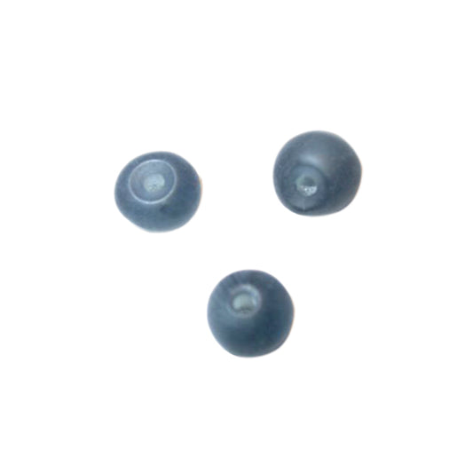 Dark grey, round frosted glass bead