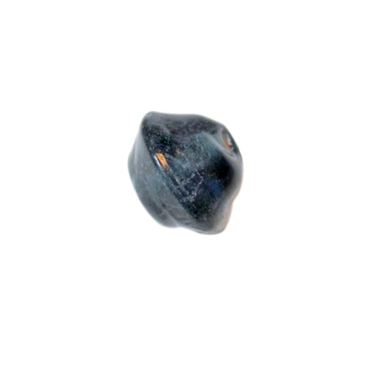 Dark grey ufo form glass bead