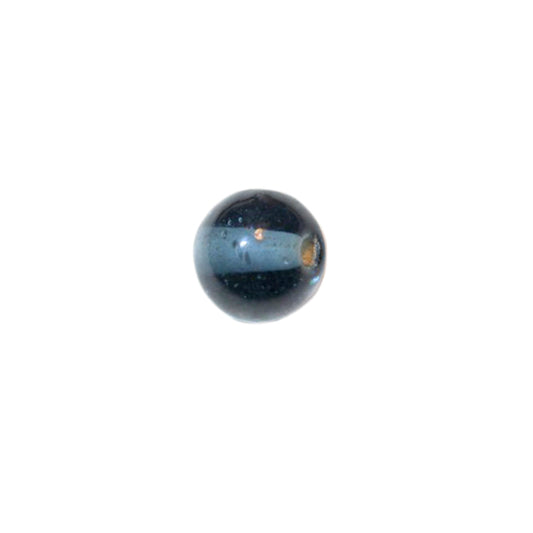 Dark grey round glass bead