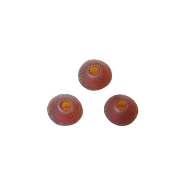 Brown frosted discusform glass bead