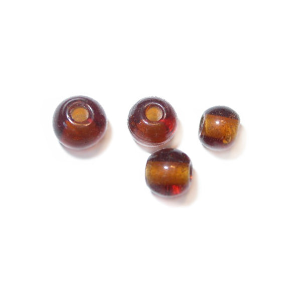 Brown, round glass bead