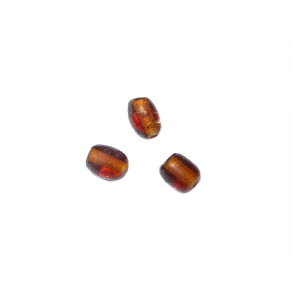 Brown, oval glass bead