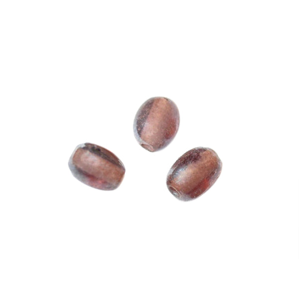 Lightbrown, oval glass bead