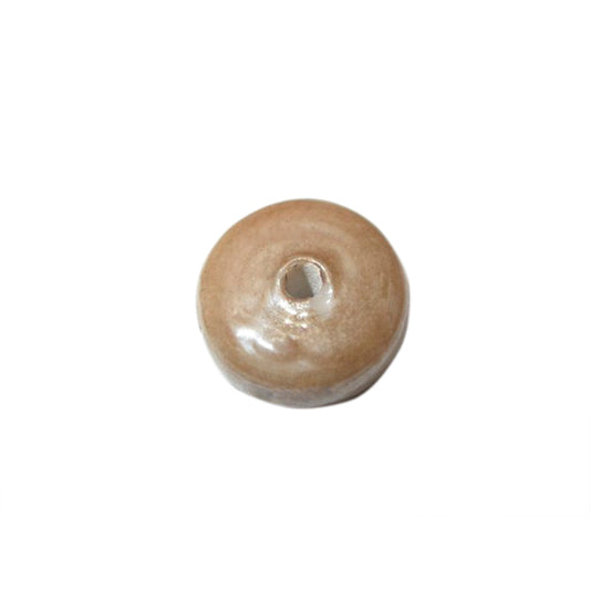 Lightbrown discusform glass bead, luster