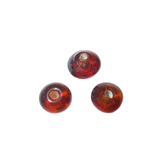 Brown transparent discusform glass bead