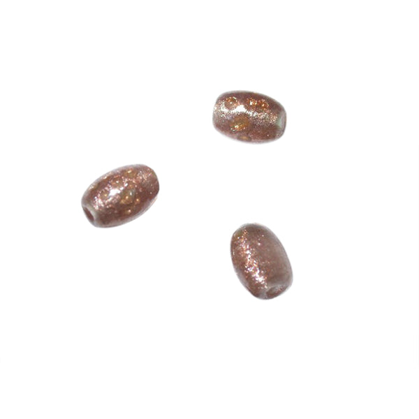 Brown colored oval glass bead