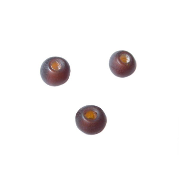 Brown frosted, round glass bead