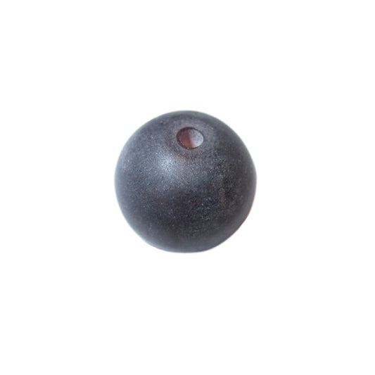 Brown frosted, round glass bead