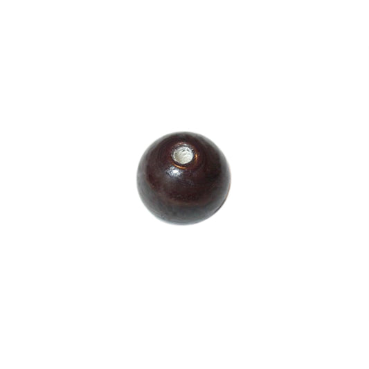 Brown round glass bead