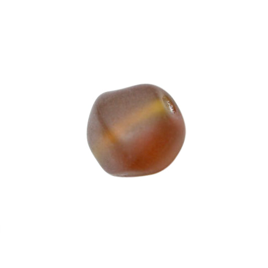 Brown cilinderform glass bead