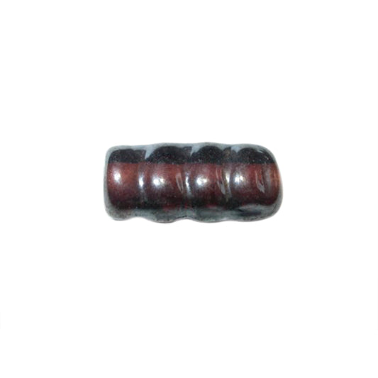 Darkbrown tubeform glass bead with gloss