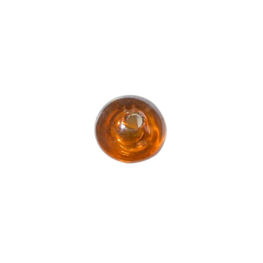 Brown discform glass bead with gloss