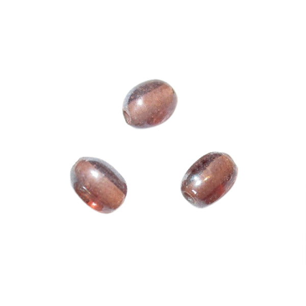 Brown, oval glass bead