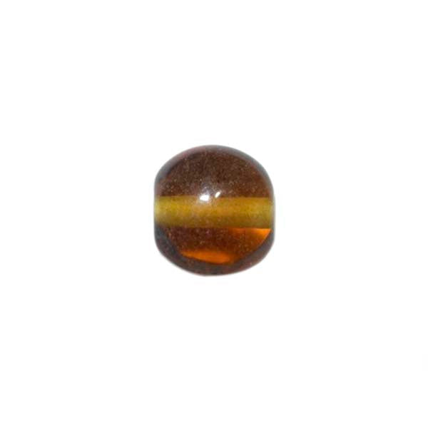 Brown flat glass bead