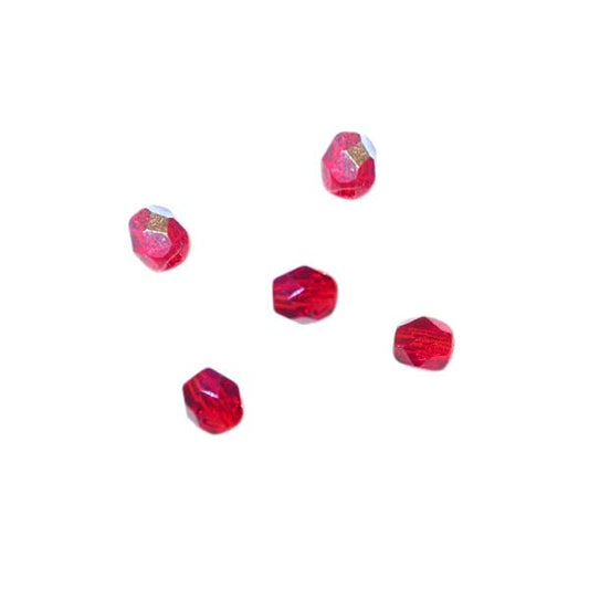 Robyn red faceted glass bead 4 mm