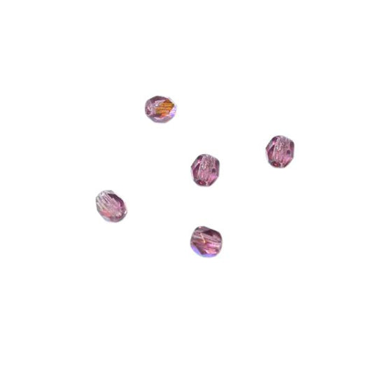 Amethyst faceted glass bead 4 mm