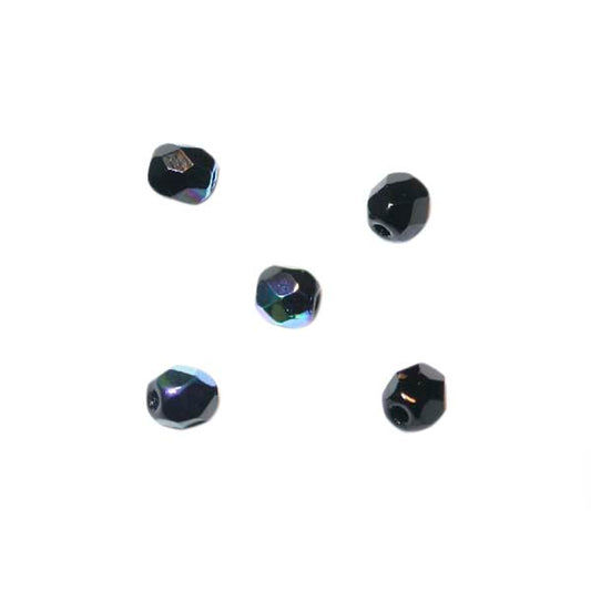 Onyx, glazen facetkraal 4 mm