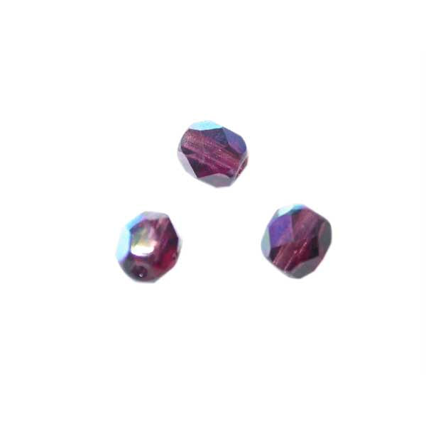 Amethyst glazen facetkraal 6 mm