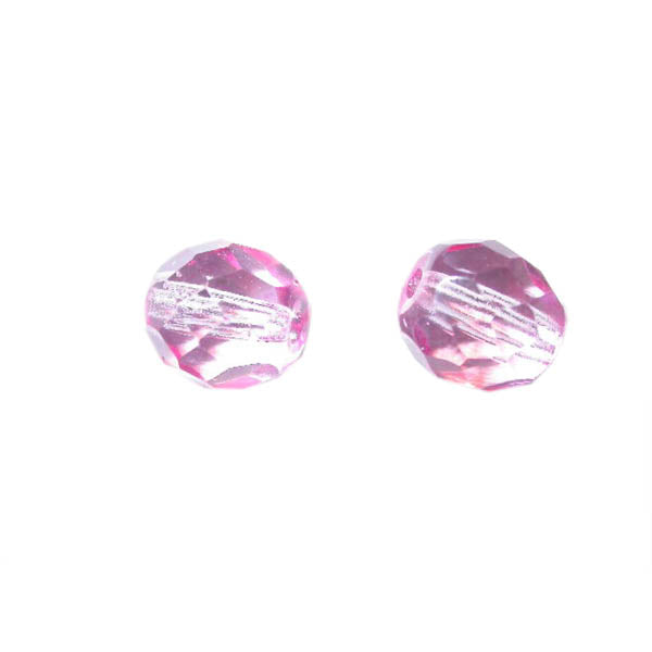 Roze glazen facetkraal 8 mm