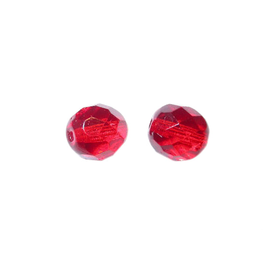 Robyn fire polished faceted glass bead 8 mm