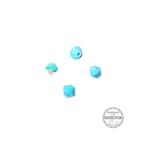 Turquoise Star Swarovski bicone bead 4 mm