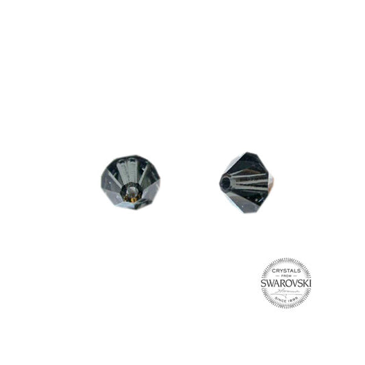 Dark grey Swarovski bicone kraal 6 mm