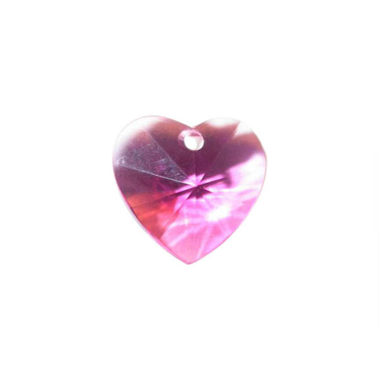 Pink polyester heart pendant