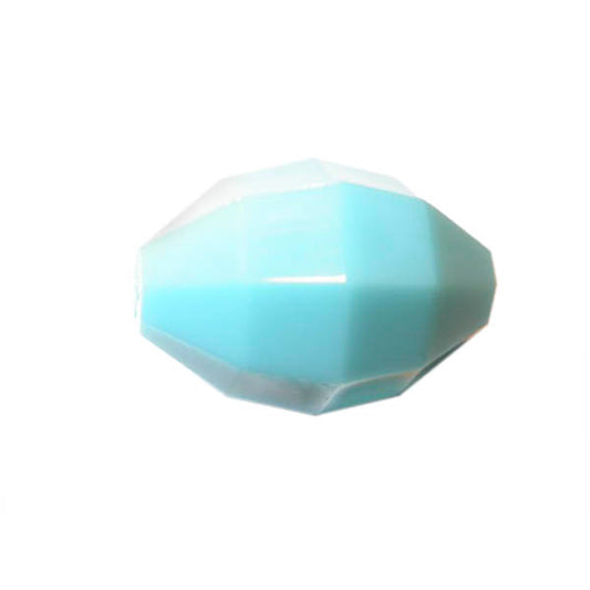 Turquoise polyester oval bead