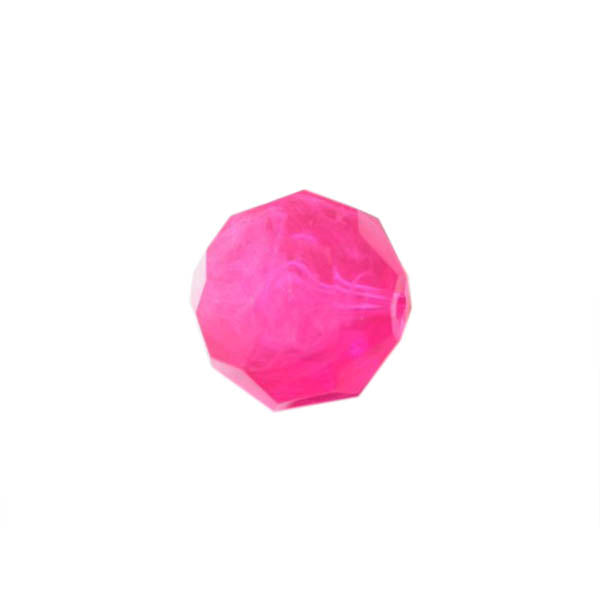 Pink polyester faceted bead