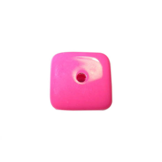 Pink polyester square bead