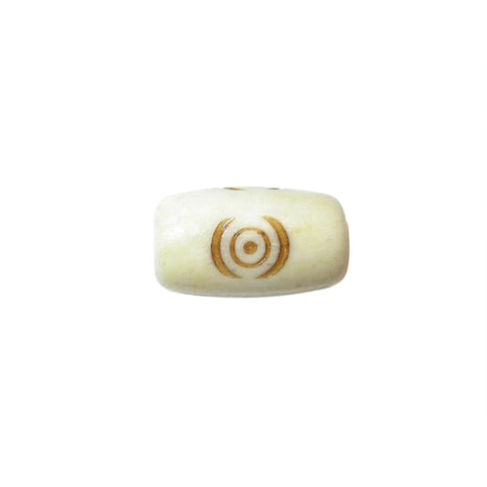 Cream bone bead with decoration