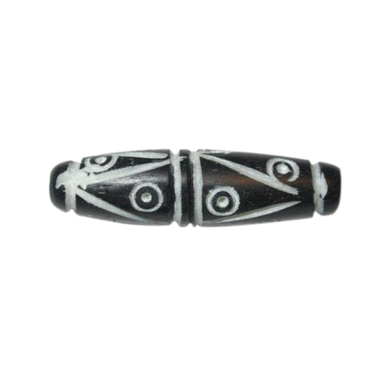 Black and white bone bead