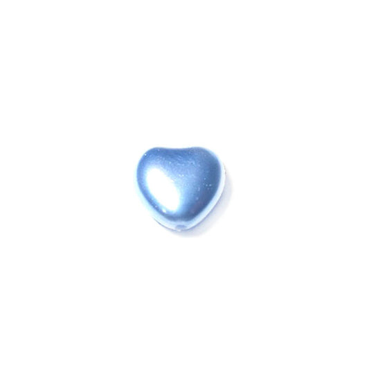 Pearl Steel Blue (Light blue), heart 8 mm