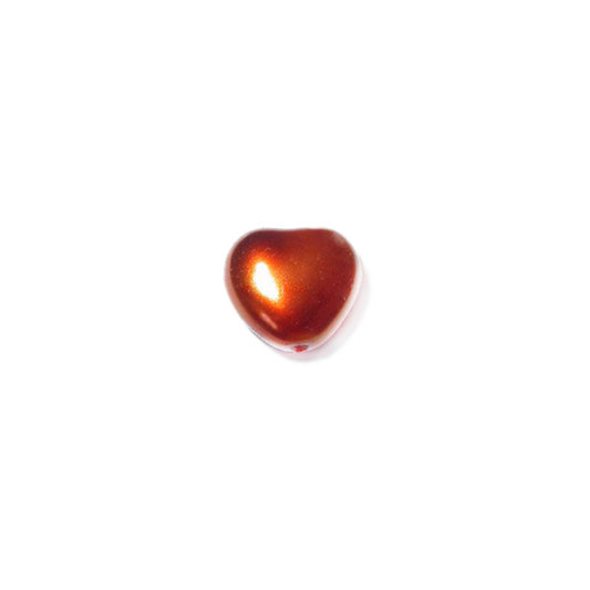 Pearl Sienna (terracotta), heart 8 mm