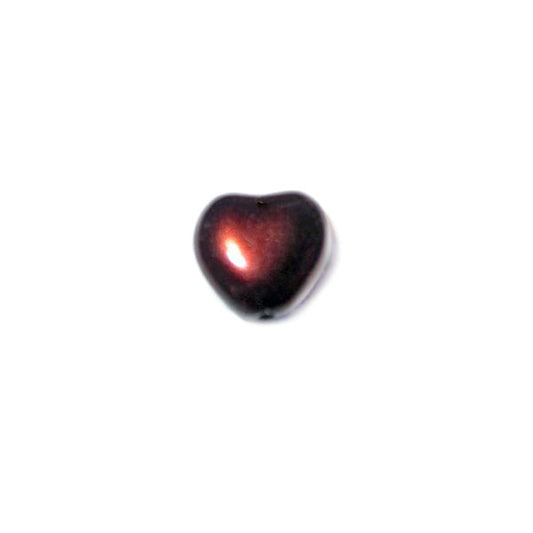 Pearl Darkbrown,  heart 8 mm