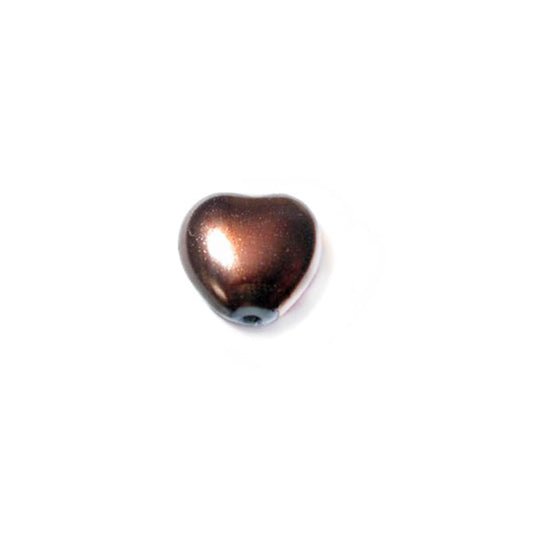 Pearl Brown,  heart 8 mm