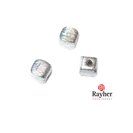 Silver bead square 5 mm