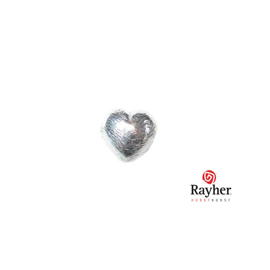 Zilveren hart kraal 7 mm