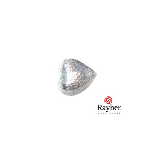 Silver heart bead 8 mm