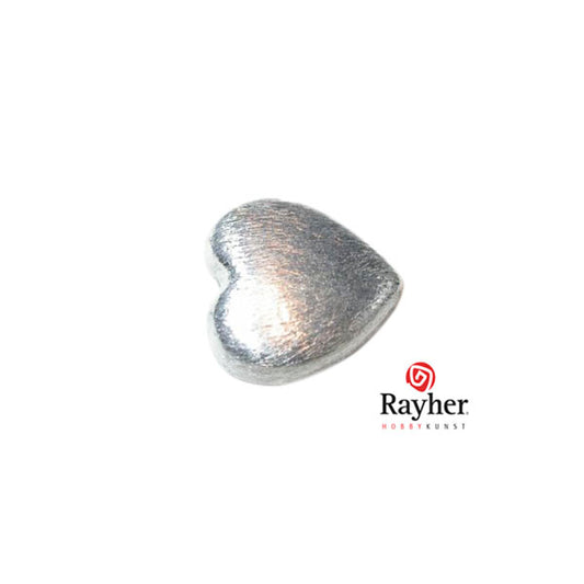 Zilveren hart kraal 12 mm