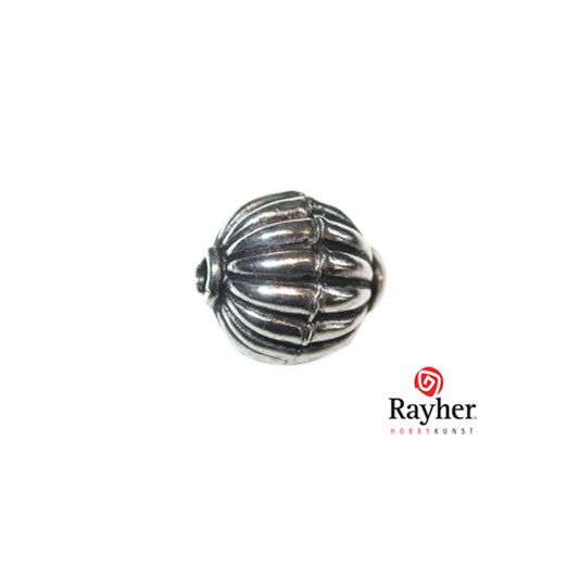 Silver tube bead with stripes