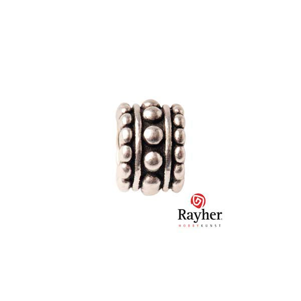 Silver colored metal round bead