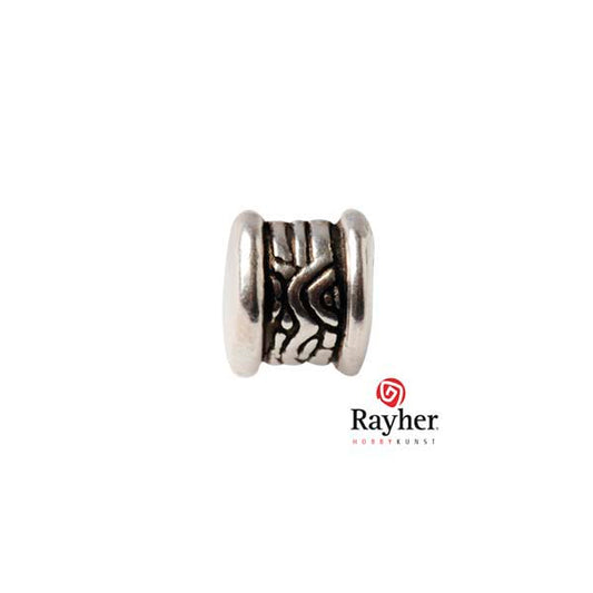 Silver colored metal wheel bead