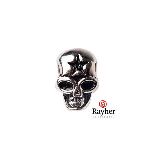 Silver colored metal deco element skull