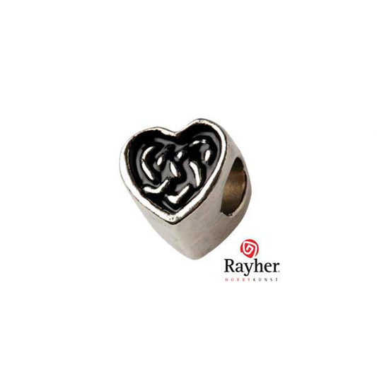 Silver colored metal deco element heart