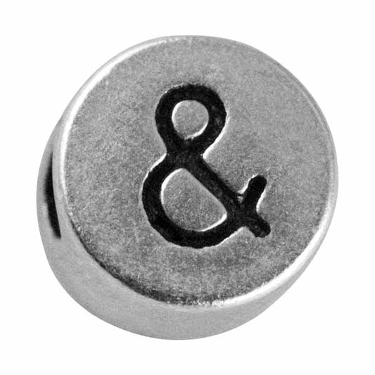 Silver colored metal letter bead "&-sign" from Rayher