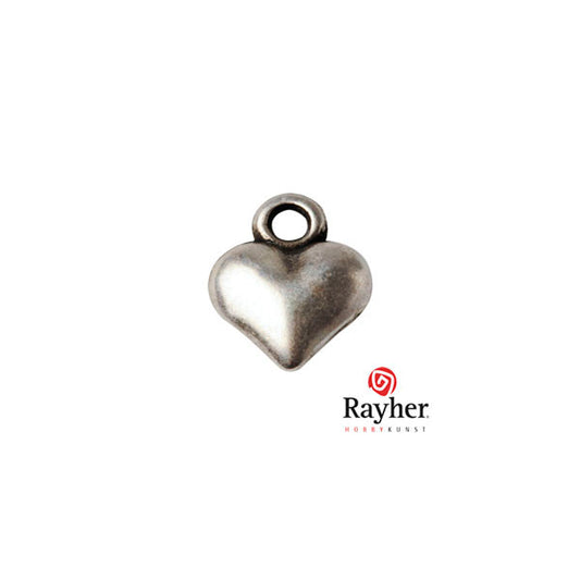 Silver colored metal charm heart