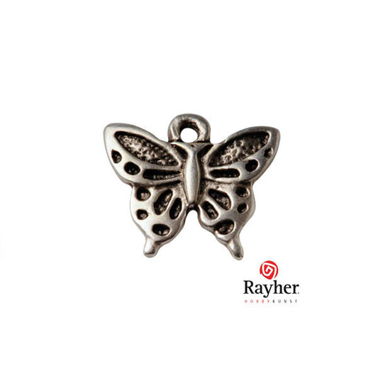 Silver colored metal pendant  Butterfly